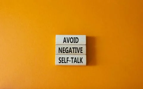 Avoid negative self-talk symbol. Concept words Avoid negative self-talk on .. Stock Photos