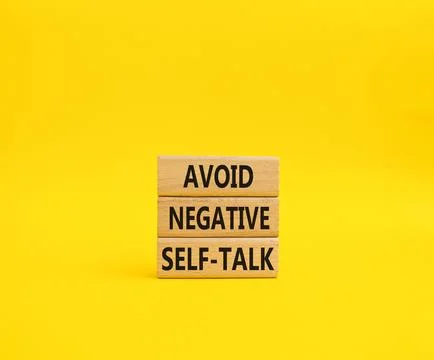 Avoid negative self-talk symbol. Concept words Avoid negative self-talk on .. Stock Photos