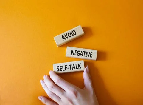 Avoid negative self-talk symbol. Concept words Avoid negative self-talk on .. Stock Photos