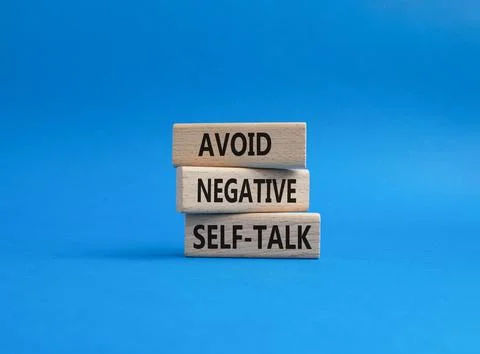 Avoid negative self-talk symbol. Concept words Avoid negative self-talk on wo Stock Photos