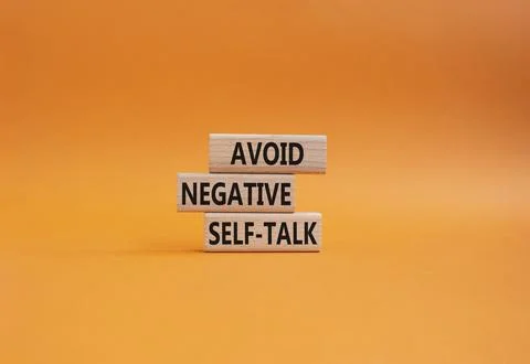 Avoid negative self-talk symbol. Concept words Avoid negative self-talk on .. Stock Photos