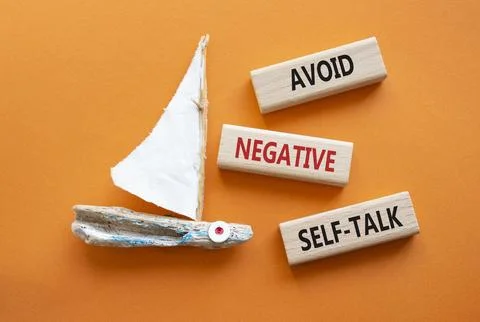 Avoid negative self-talk symbol. Concept words Avoid negative self-talk on .. Stock Photos