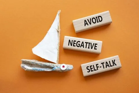 Avoid negative self-talk symbol. Concept words Avoid negative self-talk on .. Stock Photos