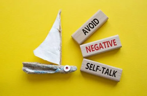 Avoid negative self-talk symbol. Concept words Avoid negative self-talk on .. Stock Photos