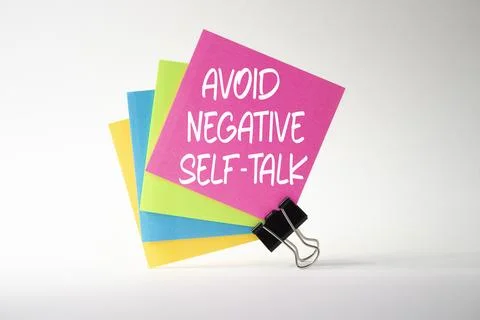 Avoid negative self-talk symbol. Concept words Avoid negative self-talk on .. Stock Photos