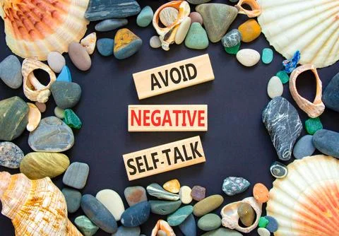 Avoid negative self-talk symbol. Concept words Avoid negative self-talk on .. Stock Photos