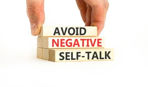 Avoid negative self-talk symbol. Concept words Avoid negative self-talk on .. Stock Photos