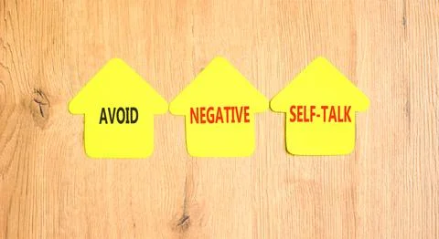 Avoid negative self-talk symbol. Concept words Avoid negative self-talk on .. Stock Photos
