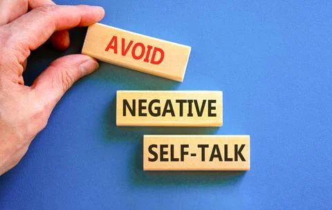 Avoid negative self-talk symbol. Concept words Avoid negative self-talk on .. Stock Photos