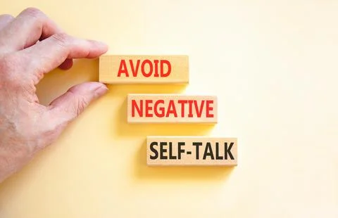 Avoid negative self-talk symbol. Concept words Avoid negative self-talk on .. Stock Photos