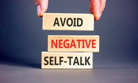 Avoid negative self-talk symbol. Concept words Avoid negative self-talk on .. Stock Photos