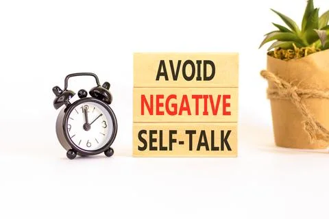 Avoid negative self-talk symbol. Concept words Avoid negative self-talk on be Stock Photos