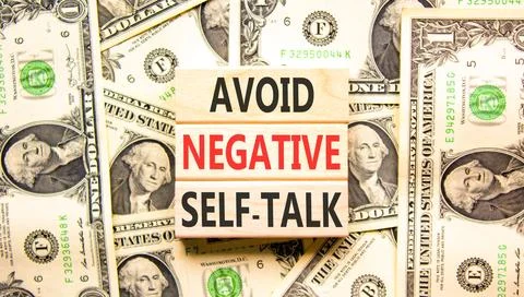 Avoid negative self-talk symbol. Concept words Avoid negative self-talk on be Stock Photos