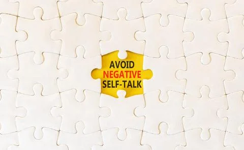 Avoid negative self-talk symbol. Concept words Avoid negative self-talk on be Stock Photos