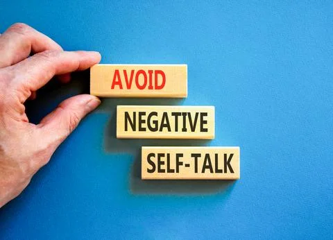 Avoid negative self-talk symbol. Concept words Avoid negative self-talk on .. Stock Photos