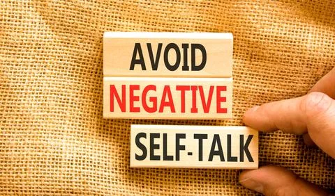Avoid negative self-talk symbol. Concept words Avoid negative self-talk on .. Stock Photos