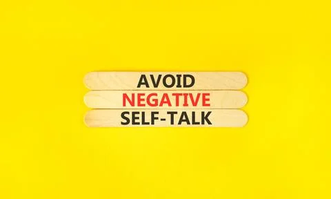 Avoid negative self-talk symbol. Concept words Avoid negative self-talk on .. Stock Photos