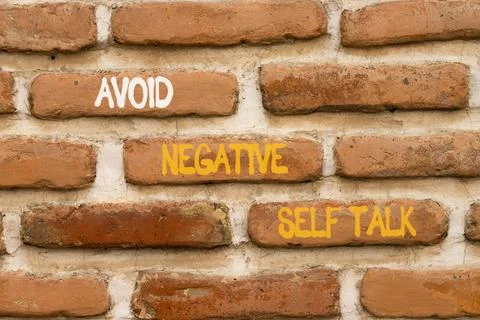 Avoid negative self-talk symbol. Concept words Avoid negative self-talk on .. Stock Photos