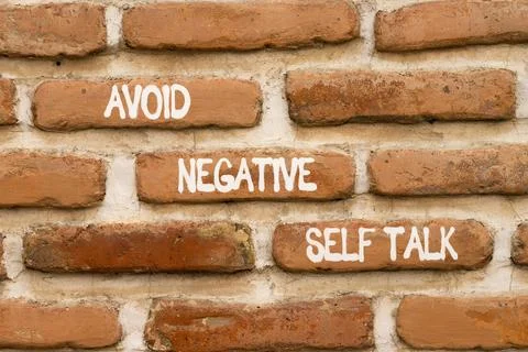 Avoid negative self-talk symbol. Concept words Avoid negative self-talk on be Stock Photos