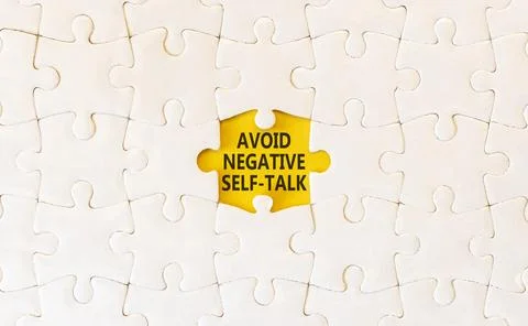 Avoid negative self-talk symbol. Concept words Avoid negative self-talk on .. Stock Photos