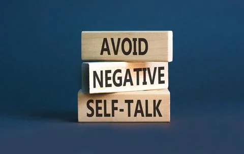 Avoid negative self-talk symbol. Concept words Avoid negative self-talk on .. Stock Photos