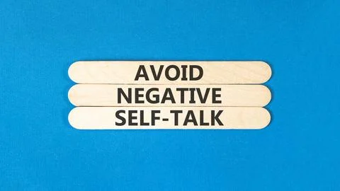 Avoid negative self-talk symbol. Concept words Avoid negative self-talk on .. Stock Photos