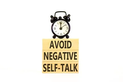 Avoid negative self-talk symbol. Concept words Avoid negative self-talk on .. Stock Photos