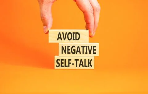 Avoid negative self-talk symbol. Concept words Avoid negative self-talk on .. Stock Photos