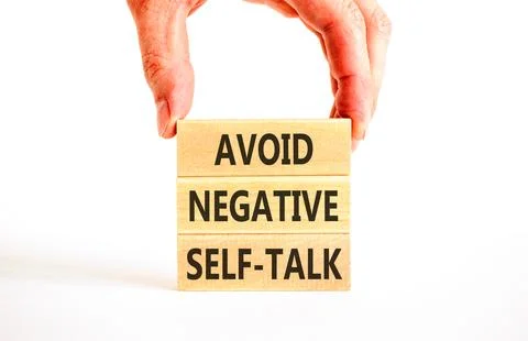 Avoid negative self-talk symbol. Concept words Avoid negative self-talk on .. Stock Photos