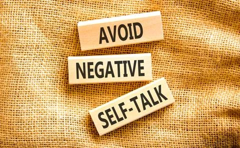 Avoid negative self-talk symbol. Concept words Avoid negative self-talk on .. Stock Photos