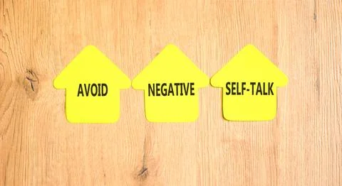 Avoid negative self-talk symbol. Concept words Avoid negative self-talk on .. Stock Photos