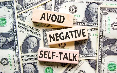 Avoid negative self-talk symbol. Concept words Avoid negative self-talk on be Stock Photos