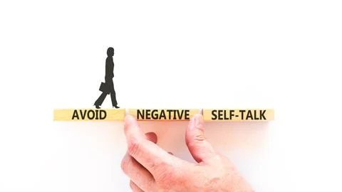Avoid negative self-talk symbol. Concept words Avoid negative self-talk on .. Stock Photos