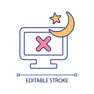 Avoid night screen time RGB color icon 스톡 일러스트