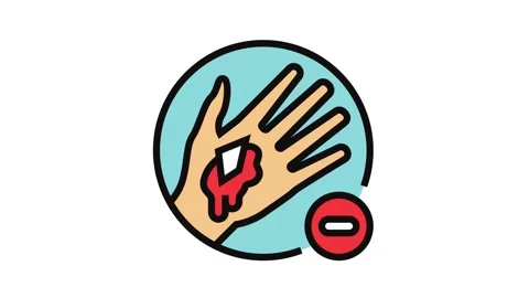 Avoid removing embedded objects from wound color icon animation Stock Footage 326116522