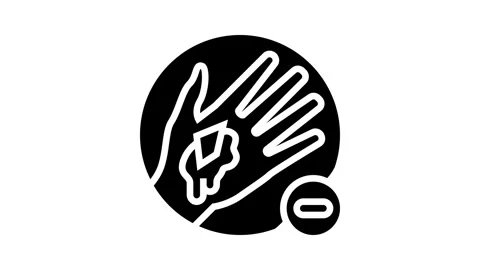 Avoid removing embedded objects from wound glyph icon animation Stock Footage 326143120