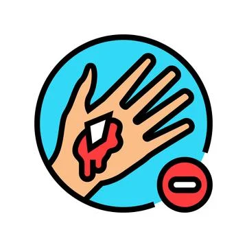 Avoid removing embedded objects from wound color icon vector illustration Stock Illustration