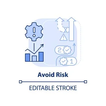 Avoid risk light blue concept icon Stock Illustration