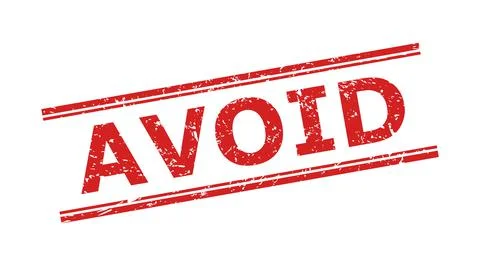 AVOID Seal with Unclean Style and Double Parallel Lines Stock-Illustration