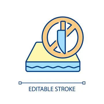 Avoid sharp objects RGB color icon Stock Illustration