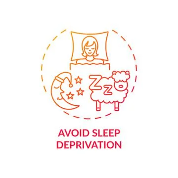 Avoid sleep deprivation red gradient concept icon Illustrazione stock