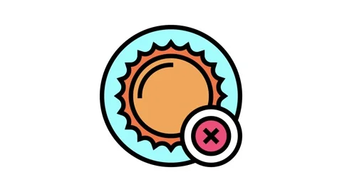 Avoid sun color icon animation Stock Footage 225021576