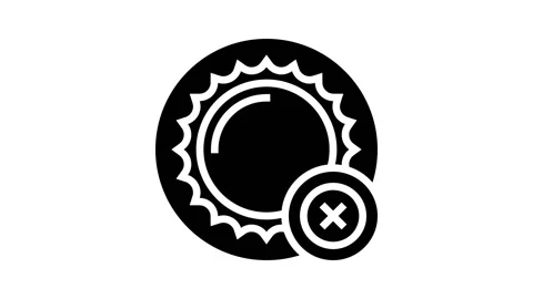 Avoid sun glyph icon animation Stock Footage 224895740