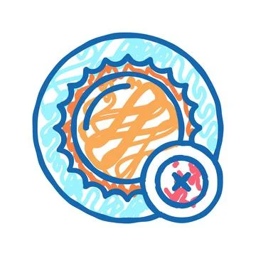 Avoid sun icon doodle illustration Stock Illustration