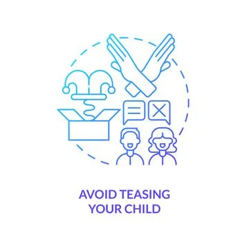 Avoid teasing your child blue gradient concept icon Stock Illustration