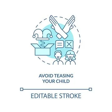 Avoid teasing your child turquoise concept icon Stock Illustration
