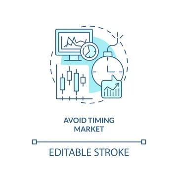 Avoid timing market turquoise concept icon Stock Illustration