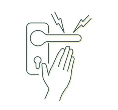 Avoid Touching Door Handle - Icon Stock Illustration