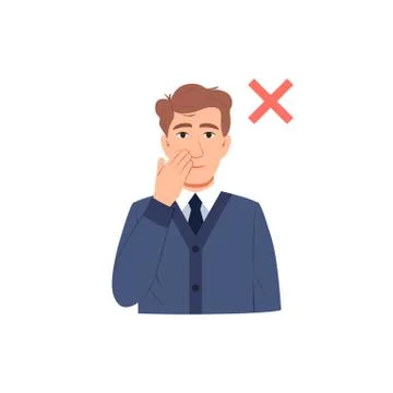 Avoid touching your face flat icon. Man touch face Stock Illustration