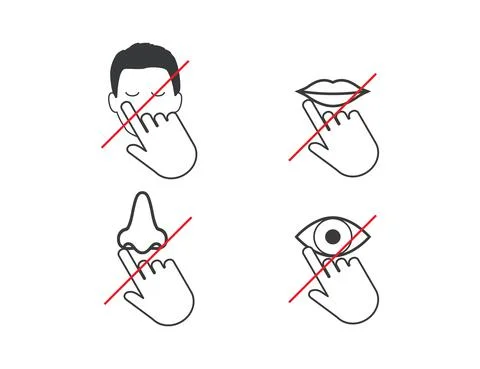 Avoid touching your face. Vector illustration, flat. Stock Illustration